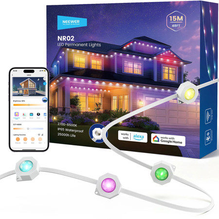 Neewer NR02 Smart RGBCW Permanent Outdoor LED String Light