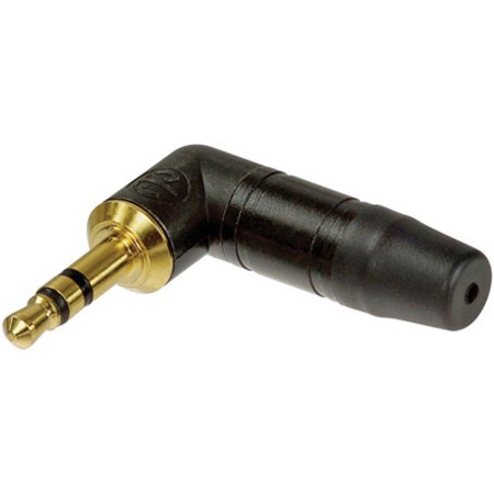 Neutrik NTP3RC-B 3-Pole 3.5 mm Right Angle Male Plug, Black Shell, Gold Contacts