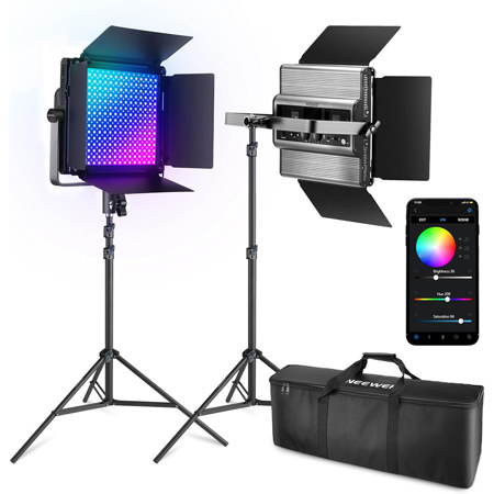Neewer RGB1200 60W RGB LED Video Panel 2-Light Kit