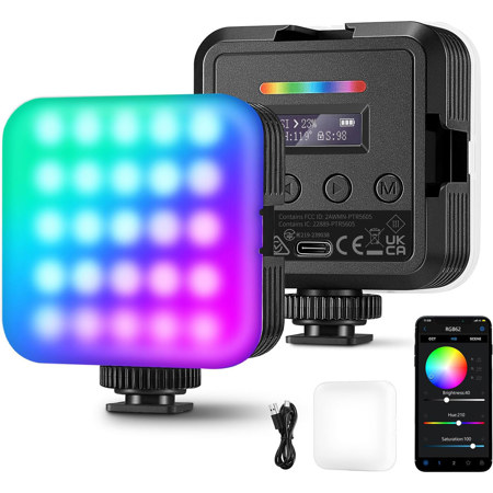 Neewer RGB62 6W Magnetic RGBWW LED Video Panel Light with App Control