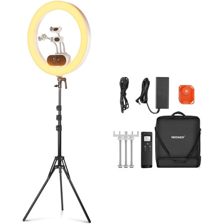 Neewer RH100B 19" 100W High Power Bi-Color LED Ring Light Kit