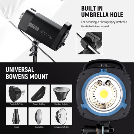 Neewer S102-400W PRO 400Ws 2.4G Studio Flash Monolight 2-Light Kit