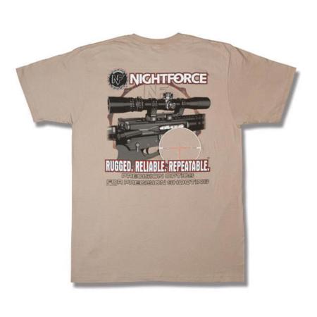 Nightforce Optics AR Themed T-Shirt, Medium, Khaki