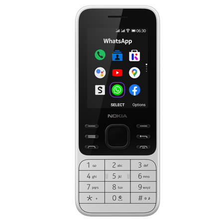Nokia 6300 4G 2.4" QVGA 4GB Dual-SIM GSM Feature Phone, 512MB, Unlocked, White