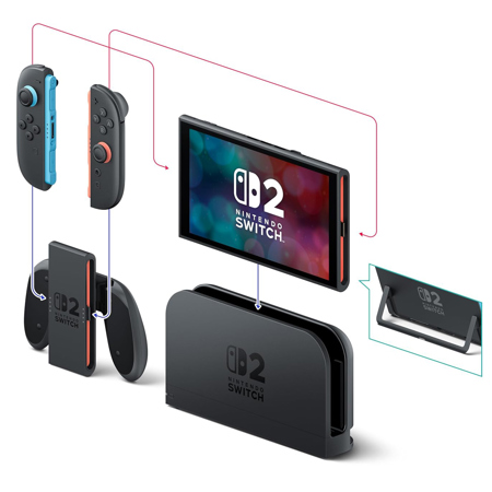 Nintendo Switch 2 Console with Light Blue and Red Joy-Con 2