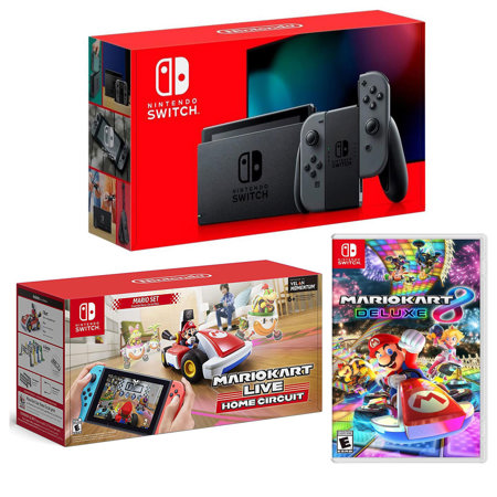 Nintendo 32GB Nintendo Switch with Gray Joy-Con Controllers W/Accessory Kit