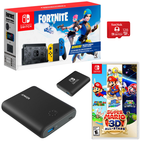 New Nintendo Switch (No Code) Fortnite Wildcat Console Bundle -  Yellow/Blue..