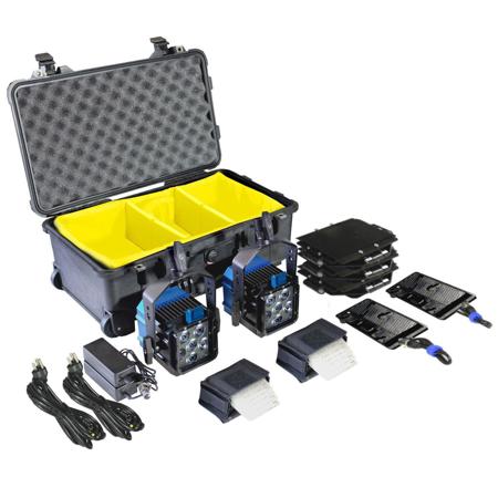 Nila Zaila Double AC/DC Bi-Color LED Light Kit with Gold Mount Battery Plates