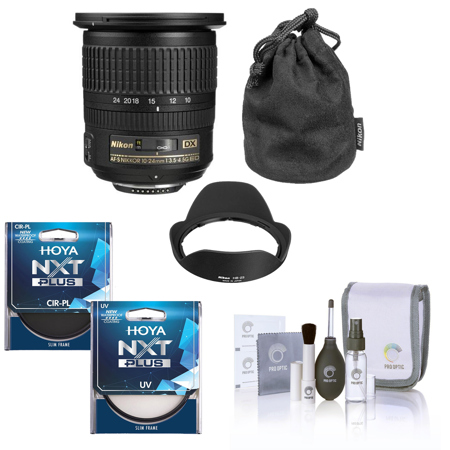 Nikon 10-24mm f/3.5-4.5G ED-IF AF-S DX NIKKOR Lens with CPL+UV Filter Kit