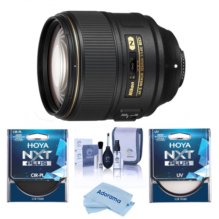 Nikon 105mm f/1.4E ED-IF AF-S NIKKOR Lens with Hoya 82mm UV+CPL Filter Kit