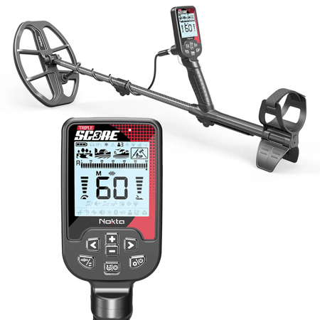 Nokta Score 3 Metal Detector Pro Pack with SC30 12x9" and SC24 9.5x6" Waterproof DD Search Coils, Multi Frequency