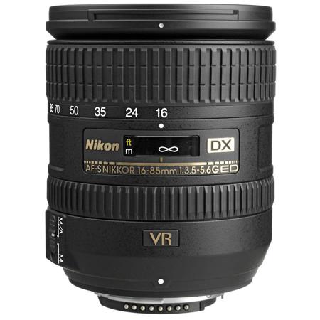 Nikon 16-85mm f/3.5-5.6G AF-S DX ED (VR) Vibration Reduction Zoom Lens.
