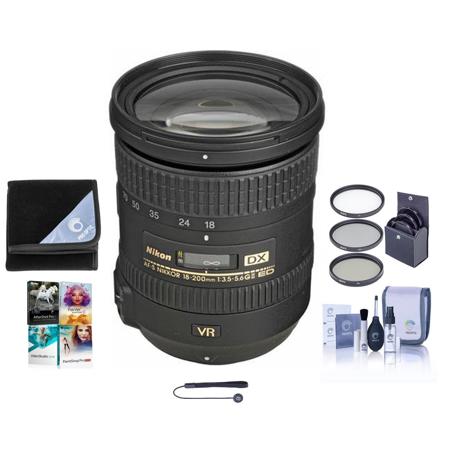 Nikon 18-200mm f/3.5-5.6G ED IF AF-S DX NIKKOR VR II Lens,USA w/Accessory Bundle