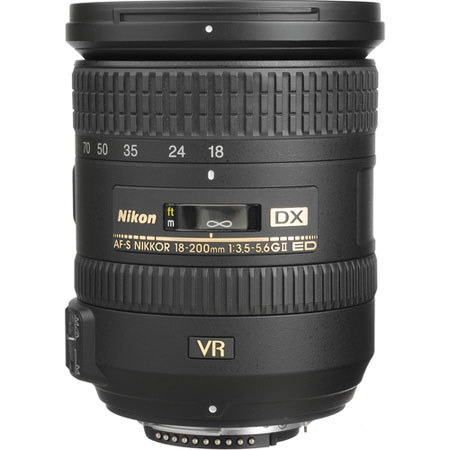 Nikon 18mm - 200mm f/3.5-5.6G ED IF AF-S DX VR II Wide Angle Telephoto Zoom-Nikkor - White Box - with 5 Year U.S.A. Warranty
