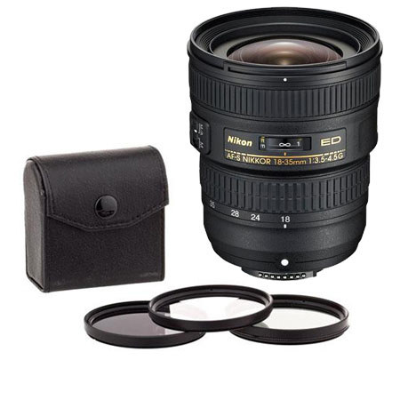 Nikon AF-S NIKKOR 18-35mm f/3.5-4.5G ED Lens, USA Warranty w/77mm Filter Kit