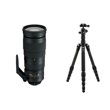 Nikon 200-500mm f/5.6E ED AF-S VR Zoom NIKKOR Lens With Tripod