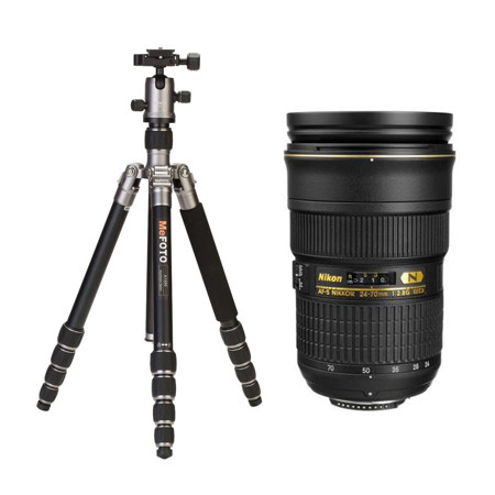 Nikon 24-70mm f/2.8G ED-IF AF-S NIKKOR Lens U.S.A. With MeFOTO RoadTrip Tripod