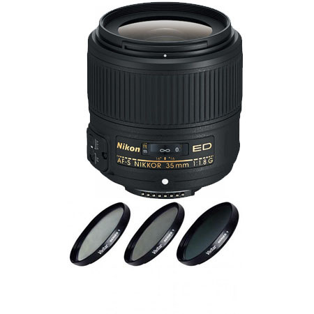 Nikon 35mm f/1.8G AF-S ED NIKKOR Lens, USA Warranty w/Filter Kit, Ext Warranty