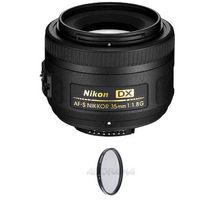 Nikon 35mm f/1.8G AF-S DX NIKKOR Lens with Pro 52mm Circular Polarizer Filter