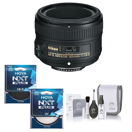 Nikon 50mm f/1.8G AF-S NIKKOR Lens with ProOptic 58mm CPL+UV