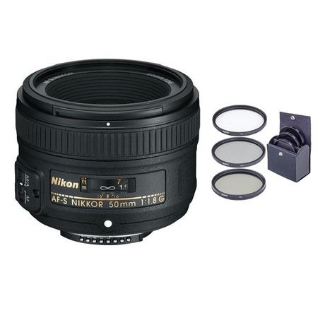 Nikon 50mm f/1.8G AF-S NIKKOR Lens with ProOptic 58mm Filter Kit