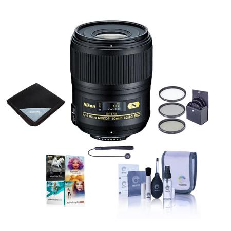 Nikon 60mm f/2.8G AF-S Micro NIKKOR AF ED Lens - USA Warranty w/Accessory Bundle