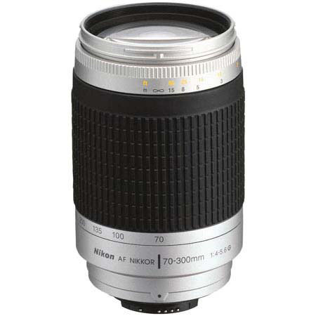 Nikon 70-300mm f/4-5.6G AF Lens (Silver) - Gray Market w/UV & Cleaning Bundle