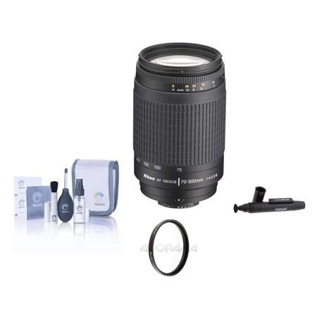 Nikon 70-300mm f/4-5.6G AF Telephoto Zoom NIKKOR Lens, USA, UV & Cleaning Bundle