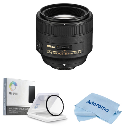 Nikon 85mm f/1.8G FX AF-S NIKKOR Lens, Bundle with ProOptic 67mm Multi  Coated UV Slim Filter, Cleaning Cloth