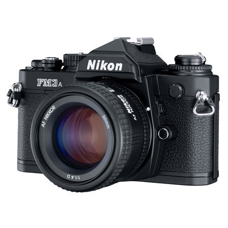 Nikon FM-3A 35mm SLR Camera Body - Black Kit with Nikon 45 2.8P lens, Lenshood, & 52mm Neutral Protection Filter (Grey Market)