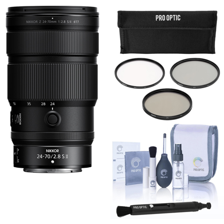 Nikon NIKKOR Z 24-70mm f/2.8 S II Lens, with 77mm Filter Kit, Cleaning Kit