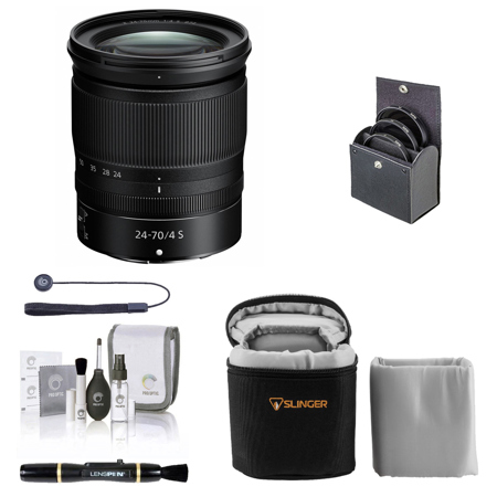 Nikon NIKKOR Z 24-70mm f/4 S Lens, Bundle with ProOptic 72mm Filter Kit, Soft Lens Case, Lens Cleaner, Cleaning Kit, Universal Lens Cap Tether