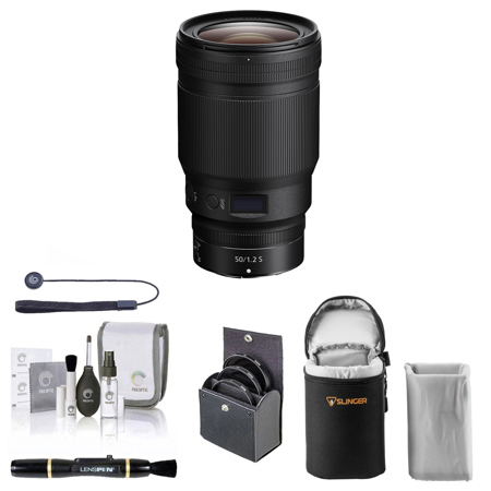 Nikon NIKKOR Z 50mm f/1.2 S Lens, Bundle with ProOptic 82mm Filter Kit, Soft Lens Case, Lens Cleaner, Cleaning Kit, Universal Lens Cap Tether