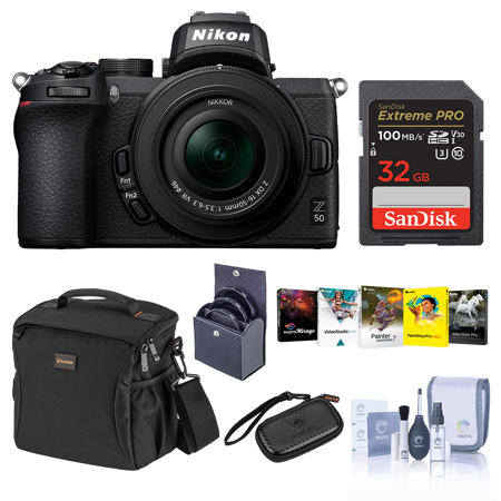 Nikon Z50 Mirrorless Camera with 16-50mm f/3.5-6.3 VR Lens, with Included Value
