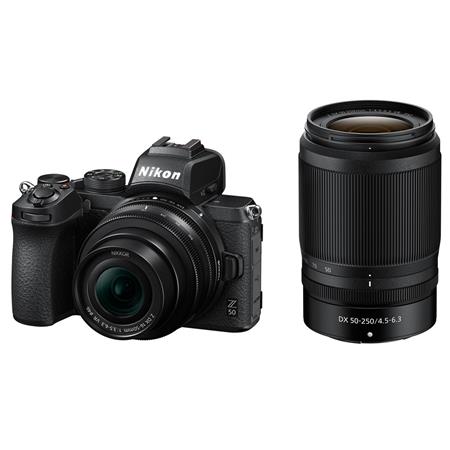 Nikon Z50 DX-Format Mirrorless 1632 16-50mm and Lenses with Camera 50-250mm