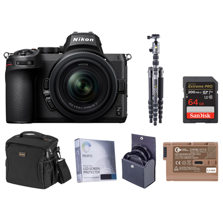 Nikon Z5 Full Frame Mirrorless Camera with NIKKOR Z 24-50mm f/4-6.3 Lens, Bundle with Vanguard VEO 3 GO 235AB 23mm 5-Section Aluminum Travel Tripod with T-50 Ball Head