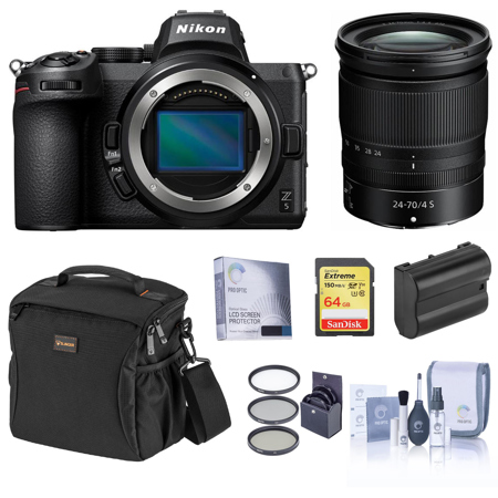 Nikon Z5 Mirrorless Camera with NIKKOR Z 24-70mm f/4 S Lens with  Accessories Kit 1649 L1 A