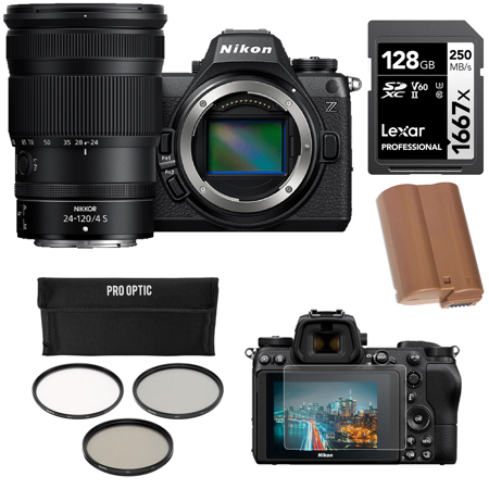 Nikon Z6III Camera w/24-120mm Lens, w/128GB Card, Extra Battery, 77mm Filter Kit