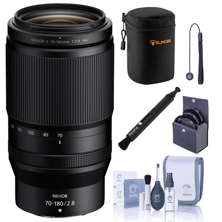 Nikon NIKKOR Z 70-180mm f/2.8 Lens, Bundle with Medium Lens Case, 67mm Filter Kit, Lens Pen Lens Cleaner, Cleaning Kit and Lens Cap Tether