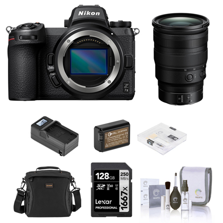 Nikon Z 7II  Mirrorless Camera with NIKKOR Z 24-70mm f/2.8 S Lens, Bundle with 128GB Memory Card, Shoulder Bag, Battery, Charger, 82mm Filter Kit, Screen Protector, Cleaning Kit