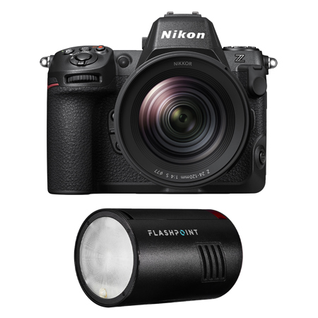 Nikon Z8 Mirrorless Camera with NIKKOR Z 24-120mm f/4 S Lens, Bundle with Flashpoint XPLOR 100 Pro TTL R2 Battery-Powered Monolight (Godox AD100 Pro)