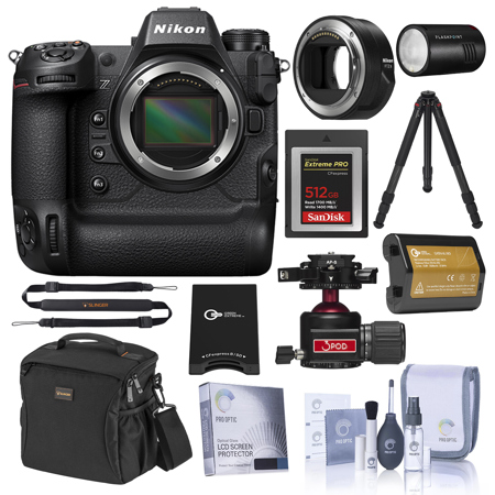 Nikon Z9 Mirrorless Camera with FTZ II Mount Adapter, Bundle with Accessory Kit