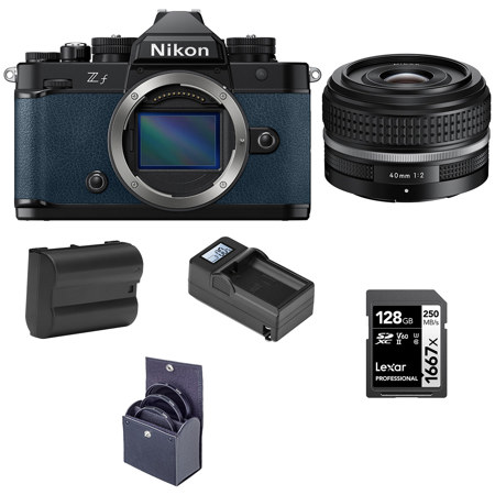 Nikon Z f Mirrorless Camera, Blue w/NIKKOR Z 40mm f/2 SE Lens, w/Included Value