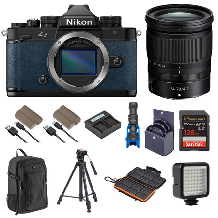 Nikon Z f Mirrorless Camera,Blue w/NIKKOR Z 24-70mm f/4 S Lens w/Accessories Kit