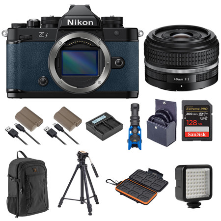 Nikon Z f Mirrorless Camera, Blue w/NIKKOR Z 40mm f/2 SE Lens w/Accessories Kit
