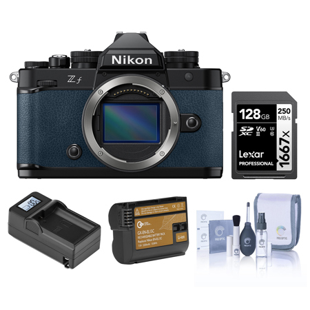 Nikon Z f Mirrorless Camera, Blue, Bundle with Included Value