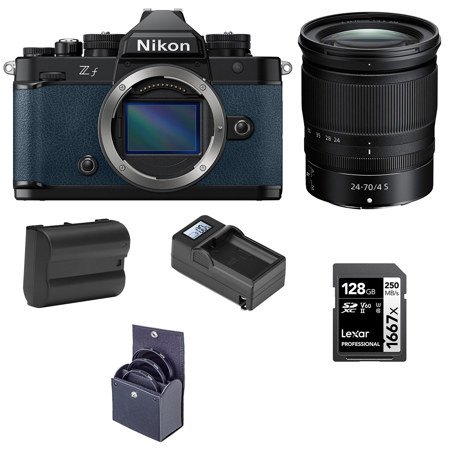Nikon Z f Mirrorless Camera, Blue w/NIKKOR Z 24-70mm f/4 S Lens w/Included Value