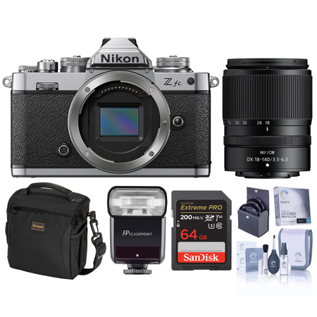Nikon Z fc DX-Format Camera, Silver, w/18-140mm f/3.5-6.3 Lens, w/Accessory Kit