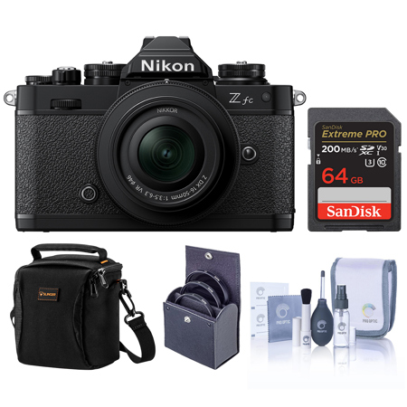 Nikon Z fc DX-Format Camera w/16-50mm f/3.5-6.3 Lens, Black, w/Included Value