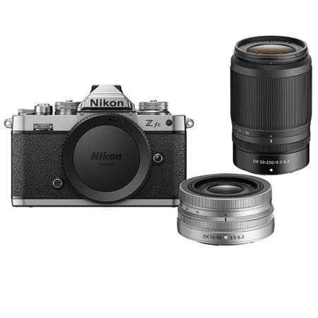 Nikon Z fc Mirrorless Camera with DX 16-50mm Silver & 50-250mm